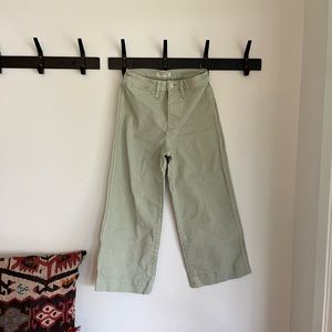Madewell Wide Leg Canvas Jean, Light Green Size 26